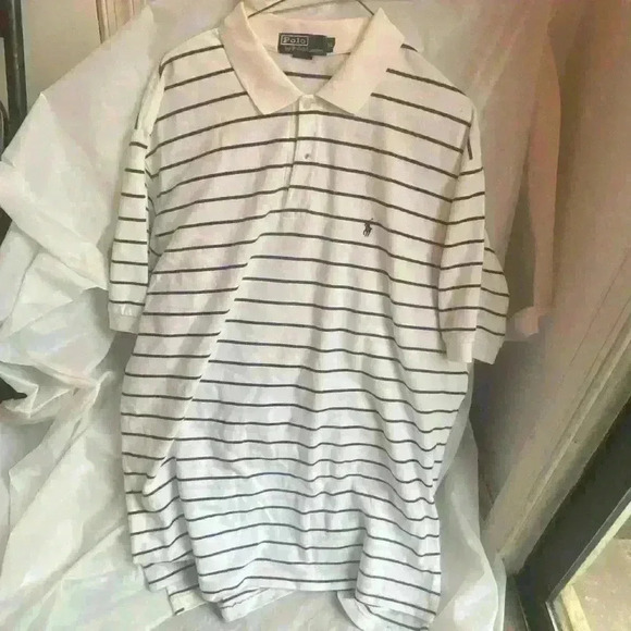 Polo Ralph Lauren Other - Vintage Ralph Lauren Shirt white and blue stripes XL‎